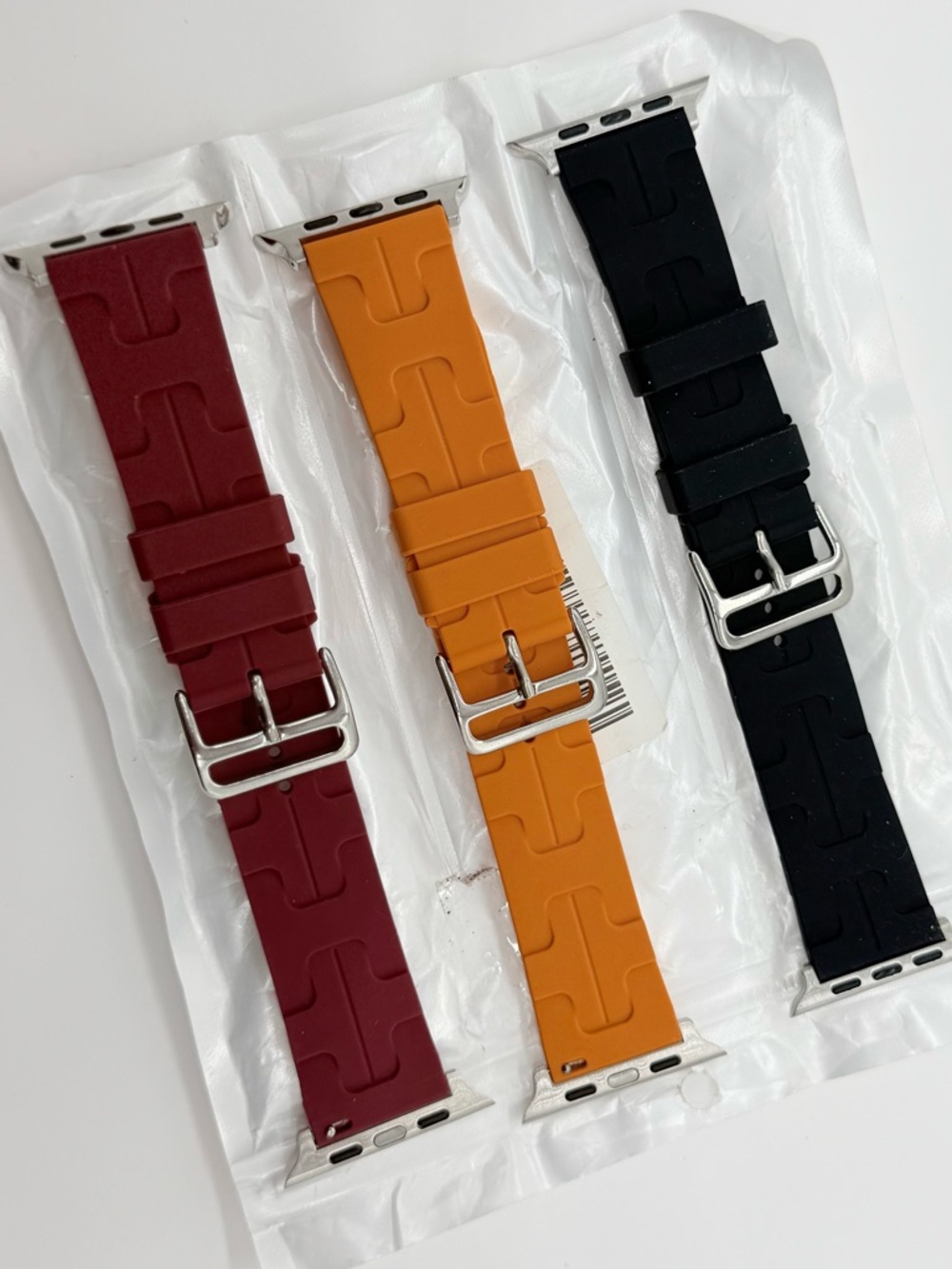 3pk Interlocking H Design Replacement Apple Watch Bands- NEW